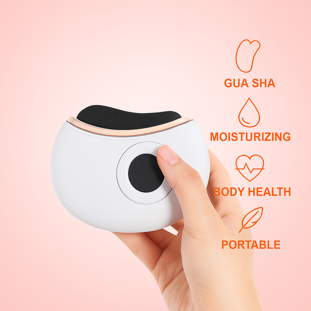 Professional Heated Stone Gua Sha Facial Massager for Face, Chin, Neck, Body - Anti-Aging Beauty Tool