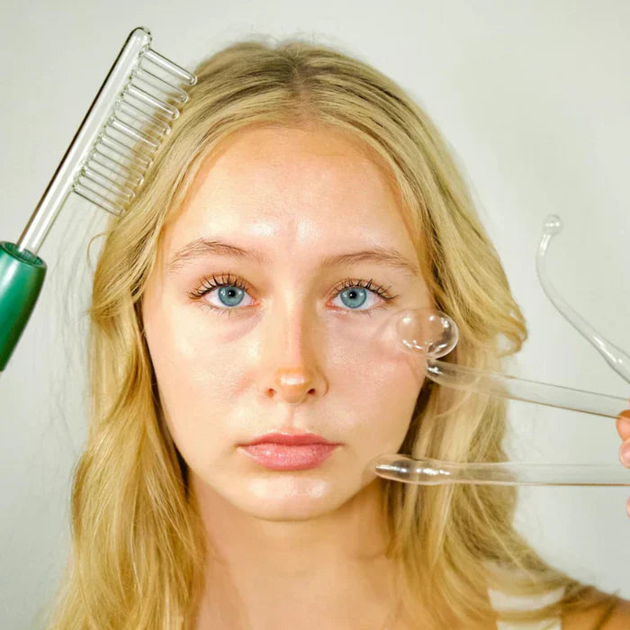 Close-up of violet ray electrode for skin treatment