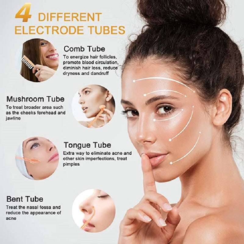 Glass electrode attachments for high-frequency facial device