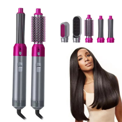 5-in-1 Professional Hair Styling Revolution - Multi-function hot air styling comb for curling, straightening and drying hair