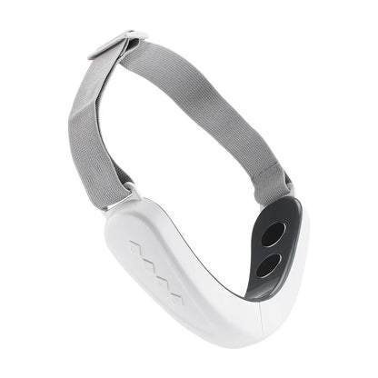 White electronic device with gray strap on a white background