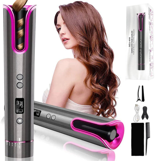 Automatic USB hair curler cordless wireless - complete package with accessories