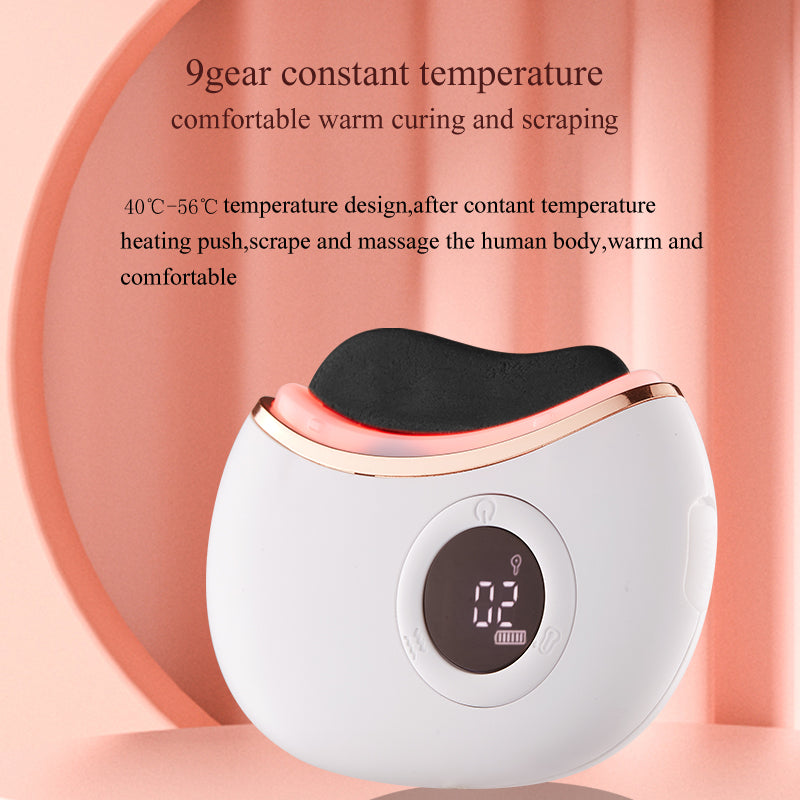 Professional Heated Stone Gua Sha Facial Massager for Face, Chin, Neck, Body - Anti-Aging Beauty Tool